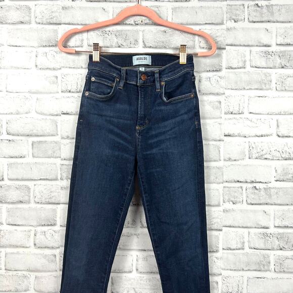 Agolde Sophie Skinny Blue Stretch Jeans A123-1045 Dark Wash Sz 25 - Picture 4 of 8